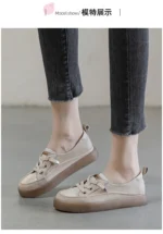GKTINOO Women Sneakers Big Size 2026 Spring New Genuine Leather Loafers Women Casual Lace-up Women's Nurse Shoes - Image 8