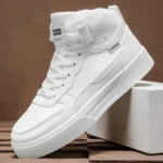 Men's High-Top Casual Versatile Basketball Sneakers White Skate Shoes Fashionable All-Match Sport Footwear - Image 4