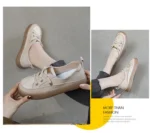 GKTINOO Women Sneakers Big Size 2026 Spring New Genuine Leather Loafers Women Casual Lace-up Women's Nurse Shoes - Image 9