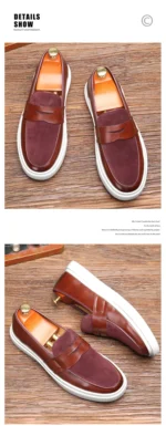 Newest 2025 Autumn Men Suede Leather Loafers Thick Sole Men Slip On Platform Black Party Shoes - Image 11