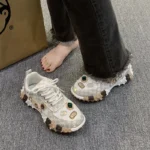 2025 New Women's Luxury Rhinestone Casual Platform Shoes Outdoor Running Sneakers Designer Mesh Women's Sports Shoes - Image 24