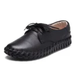 TIMETANG Genuine Leather Loafers Casual Platform Shoes Woman Slip On Flats Bowtie Moccasin Comfortanble Creepers Women Shoes - Image 14