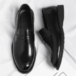 Men's Formal Leather Loafers Italian Style Slip-on  Stylish Elegant Business Shoes Comfortable Lightweight Office Dress Shoes - Image 11
