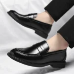 Men's Formal Leather Loafers Italian Style Slip-on  Stylish Elegant Business Shoes Comfortable Lightweight Office Dress Shoes - Image 19