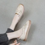 GKTINOO Women Sneakers Big Size 2026 Spring New Genuine Leather Loafers Women Casual Lace-up Women's Nurse Shoes - Image 6