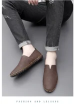 Fashion Casual Shoes Handmade Moccasins Leather Loafers Men Driving Shoes Size 39-48 - Image 25