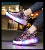 children's flashing roller skates outdoor recreational sports shoes wheel shoes boy girls skate sneakers - Image 25
