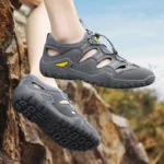 Simple Outdoor Men Walking Sneakers Solid Tone Soft Insole Breathable Upper Shock Absorbing Flat Casual Sports Shoes - Image 3