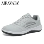 Men Walking Shoe Fashion Casual Sneakers Non-slip Man PU Leather Footwear - Image 3