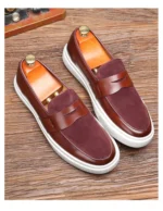 Newest 2025 Autumn Men Suede Leather Loafers Thick Sole Men Slip On Platform Black Party Shoes - Image 12