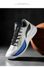 Wear resistant cushioned basketball sneakers lightweight non slip rubber simple all match breathable men outdoor athletic shoes - Image 24