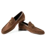 British Style Men‘s Suede Genuine Leather Loafers Dress Shoes Metal Decorated Slip On Comfortable Leather Moccasins Shoes - Image 17