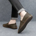 Jumpmore New style casual handmade moccasins Leather loafers Men Driving Shoes Size 39-48 - Image 5
