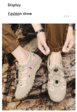 Simple Outdoor Men Walking Sneakers Solid Tone Soft Insole Breathable Upper Shock Absorbing Flat Casual Sports Shoes - Image 15