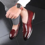 Man Shoes Leather Loafers designer Fashion Slip-on Casual Comfortable Double Monk Dress Shoe - Image 10