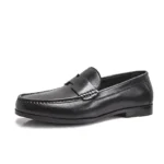 Men's High-End Genuine Leather Loafers Comfortable Flat Casual Glossy Wine Red Handmade Office Banquet Shoes - Image 12