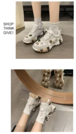 2025 New Women's Luxury Rhinestone Casual Platform Shoes Outdoor Running Sneakers Designer Mesh Women's Sports Shoes - Image 23