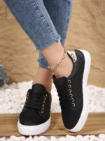 Women's casual sneakers Breathable sneakers Lightweight outdoor leather Walking shoes Sports jogging Flats tennis sneakers - Image 19
