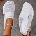 Women's Casual Slip-On Sneakers Breathable Fabric Lightweight PVC Sole Machine Washable Cleanable All-Season Comfort Shoes - Image 2