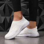 Women's Shoes Lightweight Breathable Mesh Slip-On Sneakers Black White Sport Running for Casual Party Fashion Ladies Shoes - Image 2