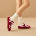 BEAUTODAY Skate Sneakers Women Cow Suede Leather Mixed Colors Lace-up Patchwork Round Toe Ladies Sports Shoes Handmade 29892 - Image 2