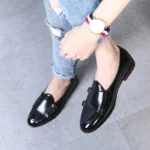 Man Shoes Leather Loafers designer Fashion Slip-on Original Casual Comfortable Double Monkstrap Dress Shoe - Image 3
