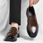 Men's Formal Leather Loafers Italian Style Slip-on  Stylish Elegant Business Shoes Comfortable Lightweight Office Dress Shoes - Image 25