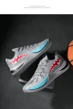 Wear resistant cushioned basketball sneakers lightweight non slip rubber simple all match breathable men outdoor athletic shoes - Image 27