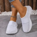 Women's Casual Slip-On Sneakers Breathable Fabric Lightweight PVC Sole Machine Washable Cleanable All-Season Comfort Shoes - Image 10