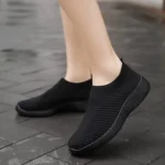 Women's Shoes Lightweight Breathable Mesh Slip-On Sneakers Black White Sport Running for Casual Party Fashion Ladies Shoes - Image 17