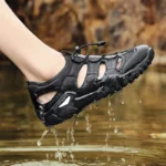Simple Outdoor Men Walking Sneakers Solid Tone Soft Insole Breathable Upper Shock Absorbing Flat Casual Sports Shoes - Image 5