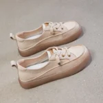 GKTINOO Women Sneakers Big Size 2026 Spring New Genuine Leather Loafers Women Casual Lace-up Women's Nurse Shoes