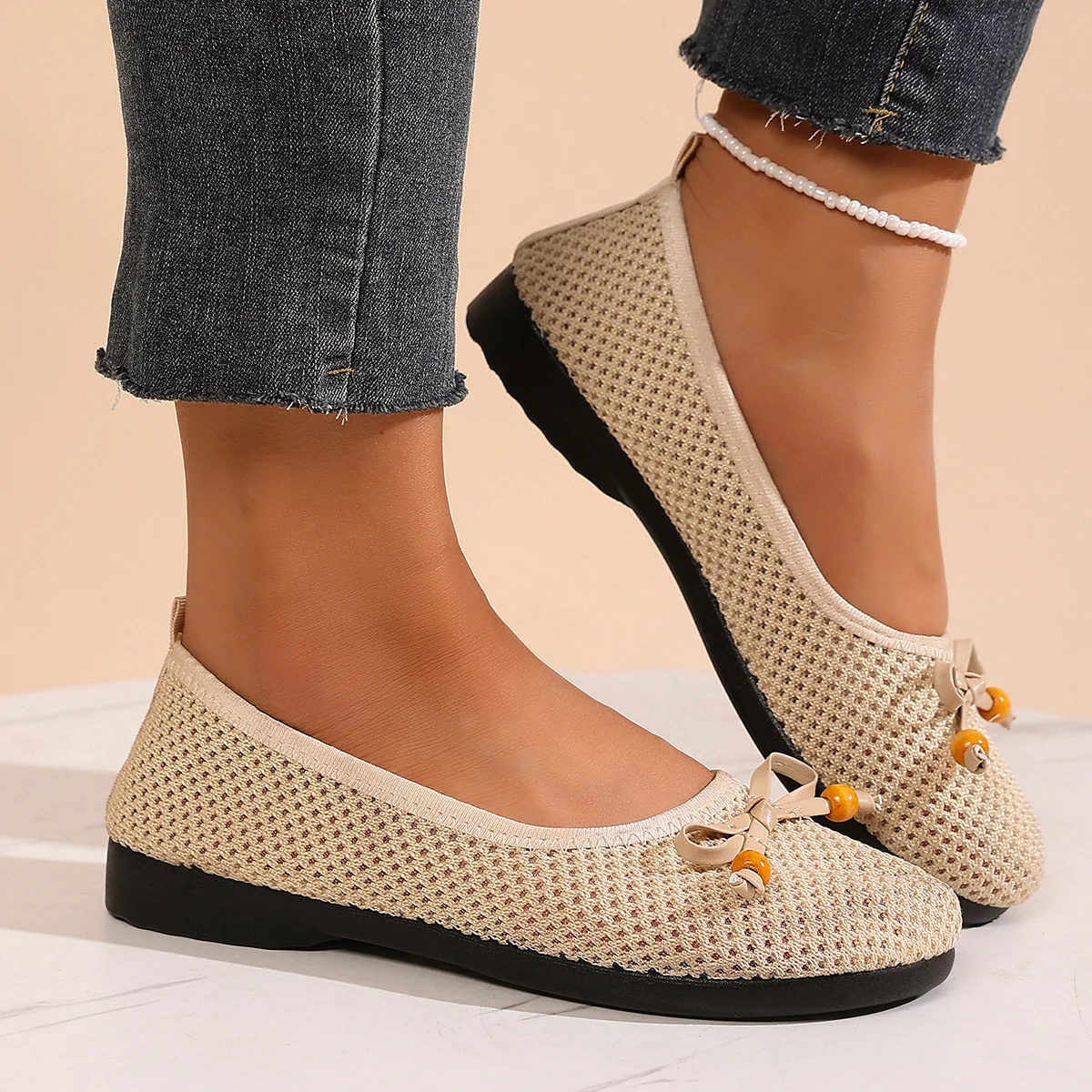 S9f07391f41724ccdb489d522ed0f6f3eX.webp New Women's Soft Slip On Sneakers, Breathable Lightweight Casual Shoes - Image 1