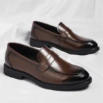Men's Formal Leather Loafers Italian Style Slip-on  Stylish Elegant Business Shoes Comfortable Lightweight Office Dress Shoes - Image 23