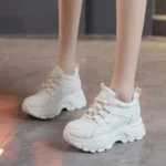 Women's Walking Sneakers, Lightweight Non-Slip High-Top Platform Chunky Sneakers, Elevator Shoes for Daily Wear & Fitness - Image 15