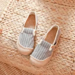 Veowalk Women Striped Linen Cotton Fabric Loafers Comfortable Slip On Sneakers Ladies Casual Flats Shoes Handmade Espadrilles - Image 21