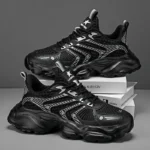 Men's Outdoor Running Sneakers - Comfortable and Breathable Design, Fashionable Lace-Up Sports Style, Versatile and Trendy - Image 2