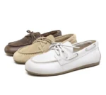 Smile Circle Boat Shoes Women Genuine Leather Loafers Moccasins Lace-up Flat Shoes - Image 14