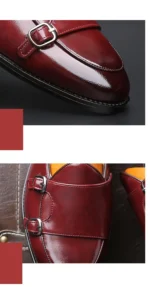 Man Shoes Leather Loafers designer Fashion Slip-on Casual Comfortable Double Monk Dress Shoe - Image 11
