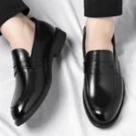 Men's Formal Leather Loafers Italian Style Slip-on  Stylish Elegant Business Shoes Comfortable Lightweight Office Dress Shoes - Image 18