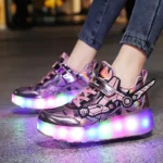 children's flashing roller skates outdoor recreational sports shoes wheel shoes boy girls skate sneakers - Image 3