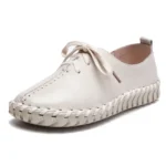 TIMETANG Genuine Leather Loafers Casual Platform Shoes Woman Slip On Flats Bowtie Moccasin Comfortanble Creepers Women Shoes - Image 13