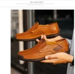 Mens Loafers Breathable Slip on Italian Driving Shoes Chaussure Homme Genuine Leather Men Handmade Casual Shoes - Image 8