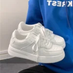 Women's Platform White Sneakers Lightweight and Comfortable Breathable Casual Walking Shoes for Daily Outdoor Wear - Image 9