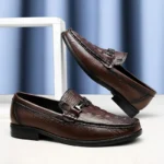 Summer Adult Loafers for Men Casual Footwear Mens Fashion Genuine Leather Shoes Wedding Business Dress Breathable Driving Shoes - Image 5