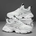 Men's Outdoor Running Sneakers - Comfortable and Breathable Design, Fashionable Lace-Up Sports Style, Versatile and Trendy - Image 4