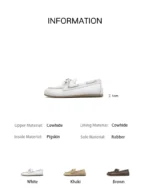 Smile Circle Boat Shoes Women Genuine Leather Loafers Moccasins Lace-up Flat Shoes - Image 7