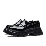 Gear Thick Sole Increasing Glossy Genuine Leather Loafers Shoes Men Streetwear Fashion Business Casual Cowhide Shoes - Image 3