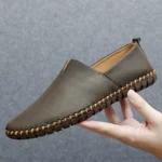 Jumpmore New style casual handmade moccasins Leather loafers Men Driving Shoes Size 39-48 - Image 2