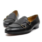 Men's Genuine Leather Loafers Metal Buckle Monk Shoes Casual Business Dress Gentleman Wedding Party Formal Shoes - Image 4